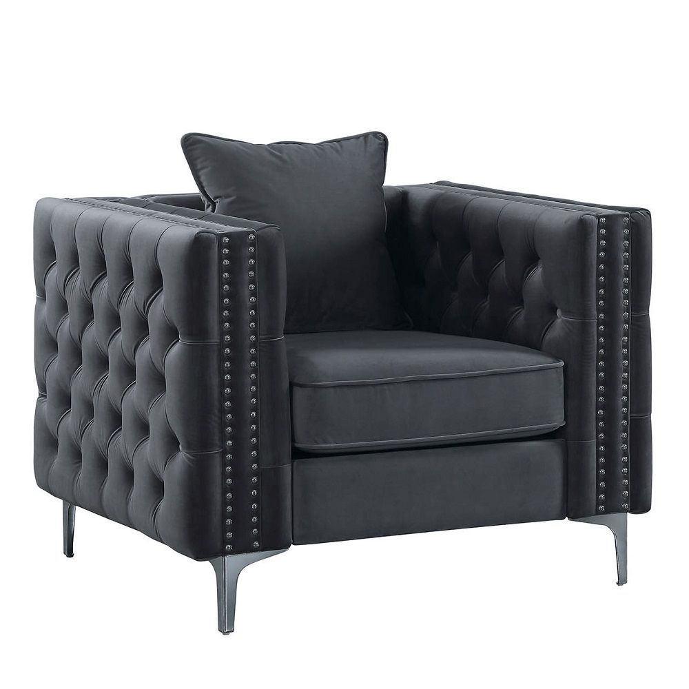 Gillian II - Silla - Terciopelo Gris Oscuro