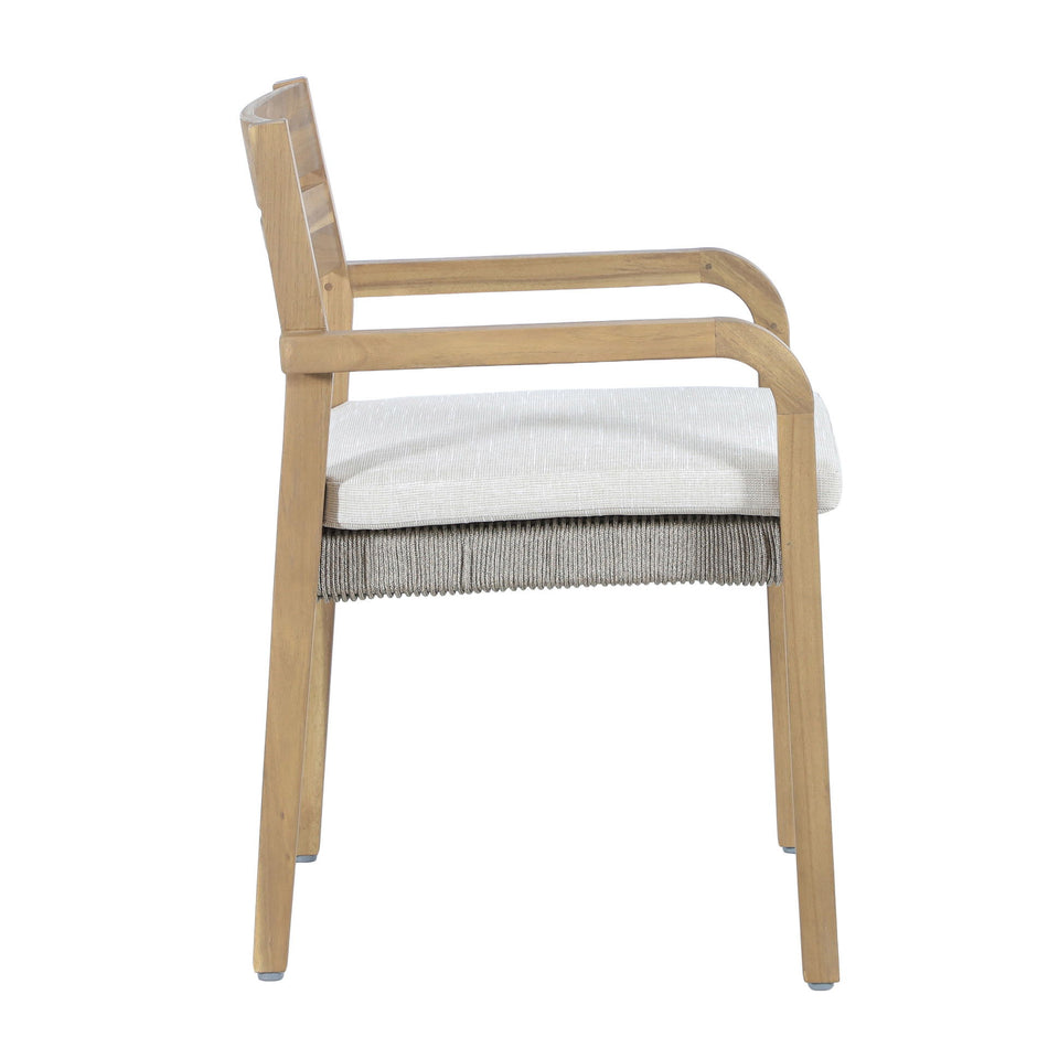 Arden - Wood And Wicker Patio Dining Chair (Set of 2) - Natural / Brown