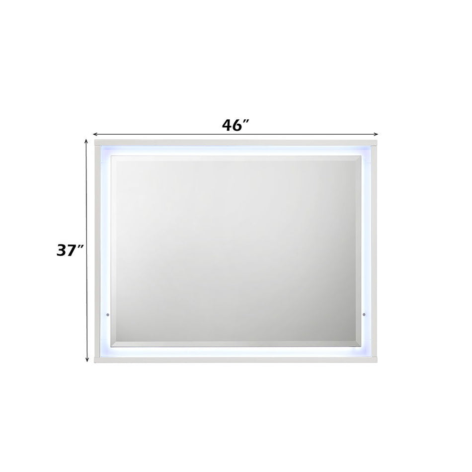 Esther - Mirror With LED - White / Silver