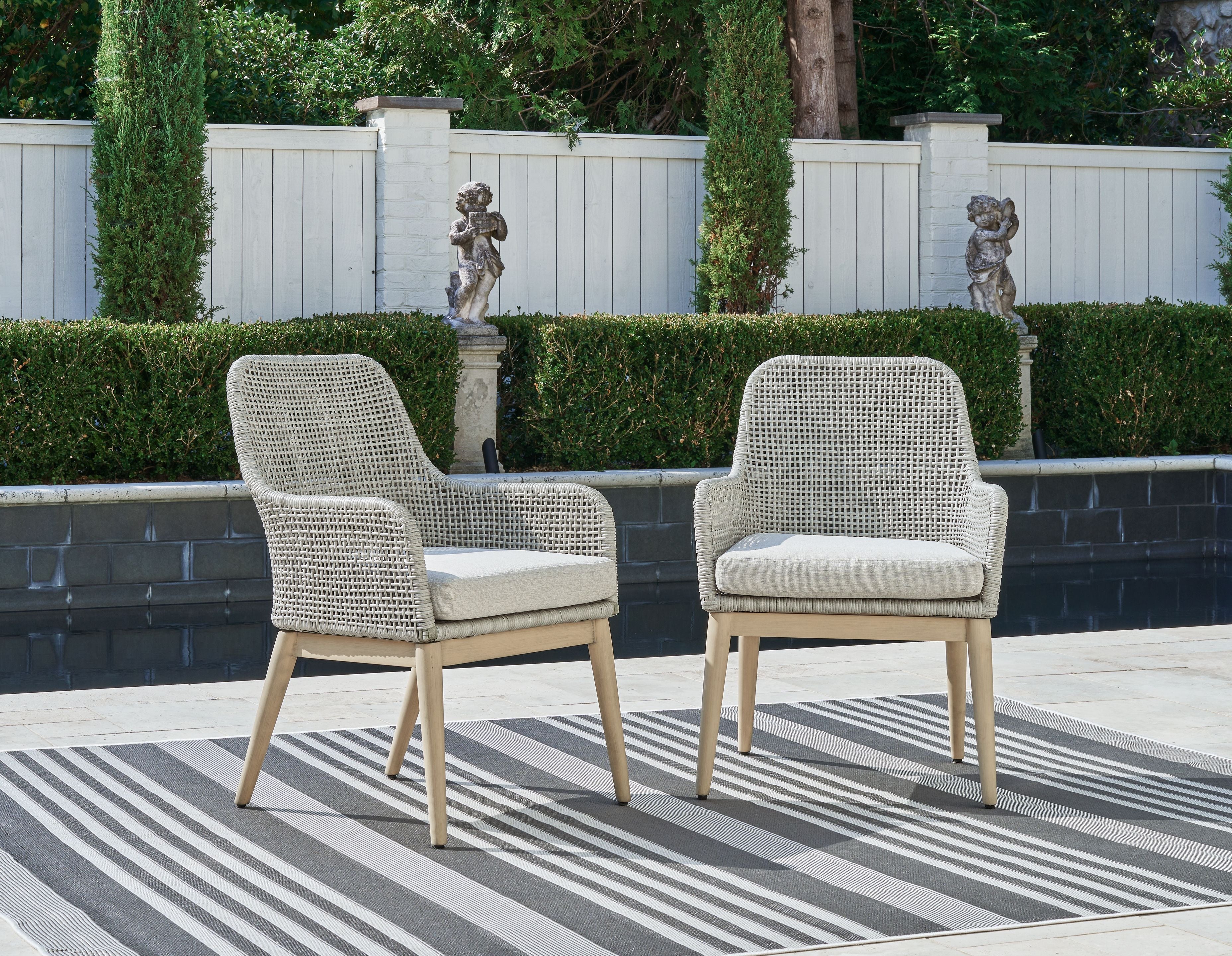 Sillón con cojín Seton Creek, color gris (juego de 2)