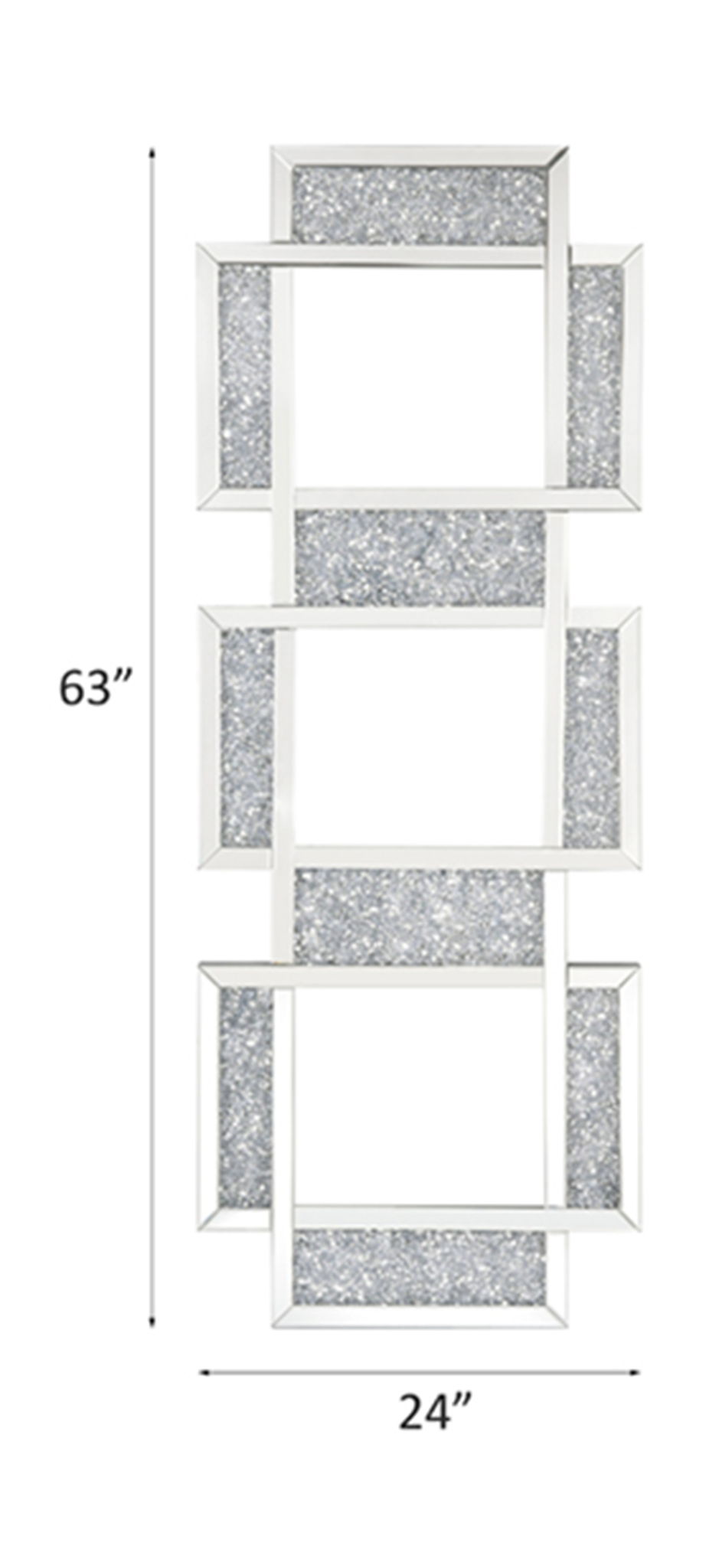 Noralie - Decoración de pared - Espejos y diamantes falsos - 63"