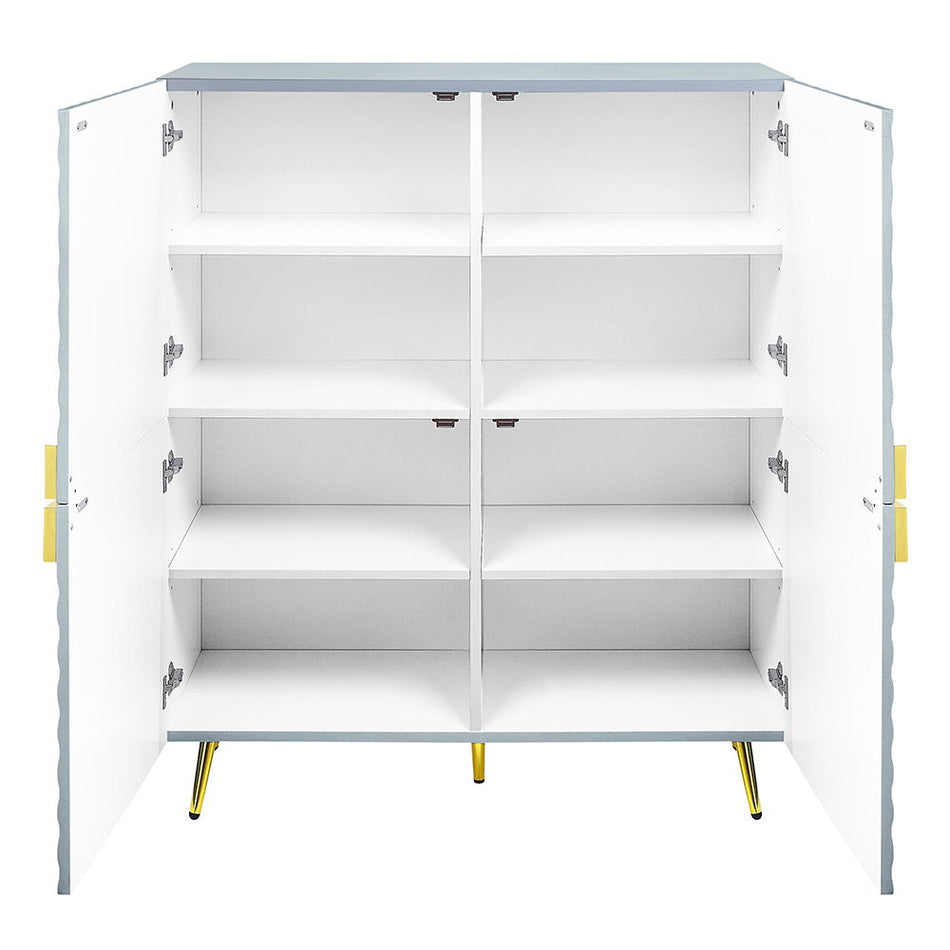 Gaines - Accent Cabinet - Gray High Gloss