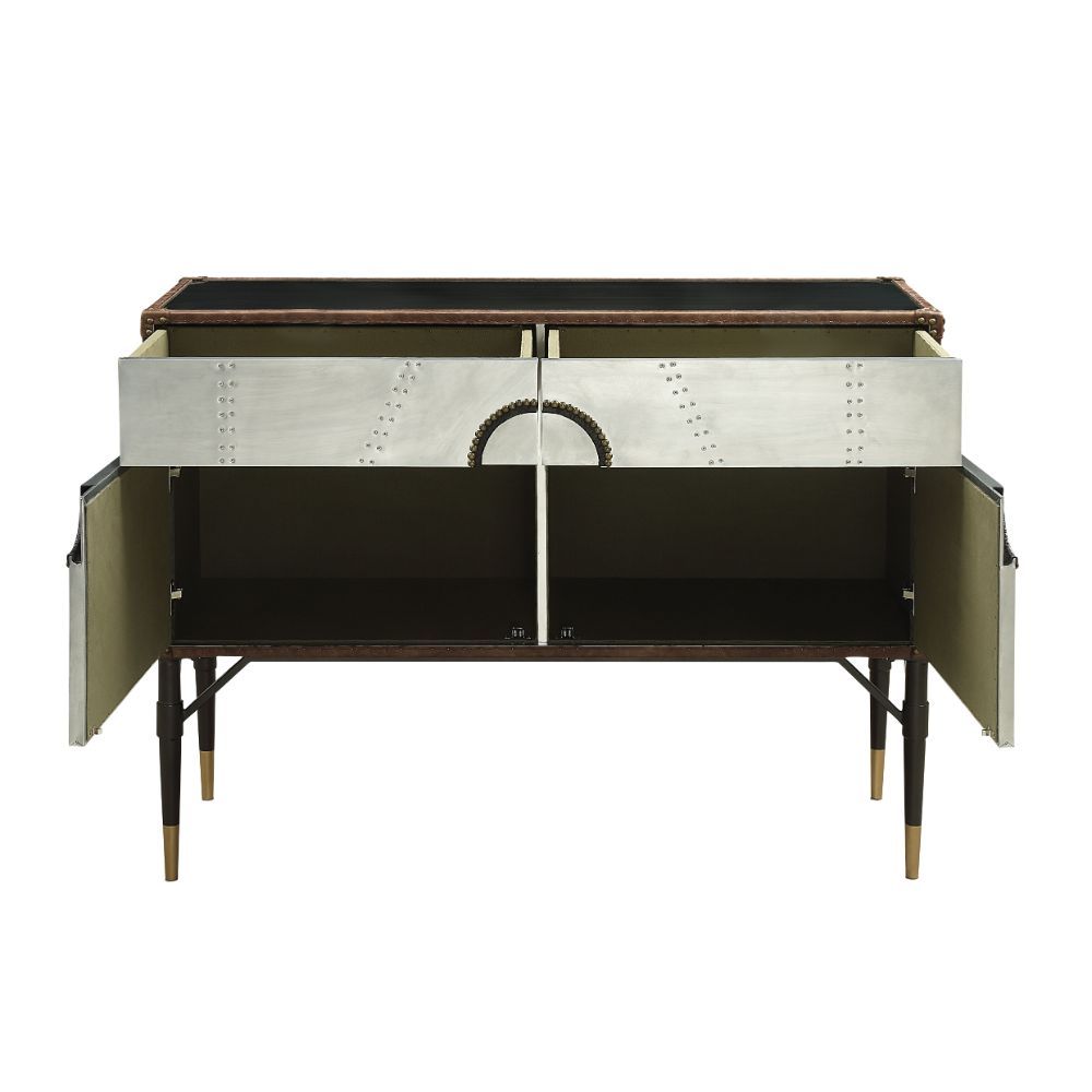 Brancaster - Mesa auxiliar - Cuero flor y aluminio
