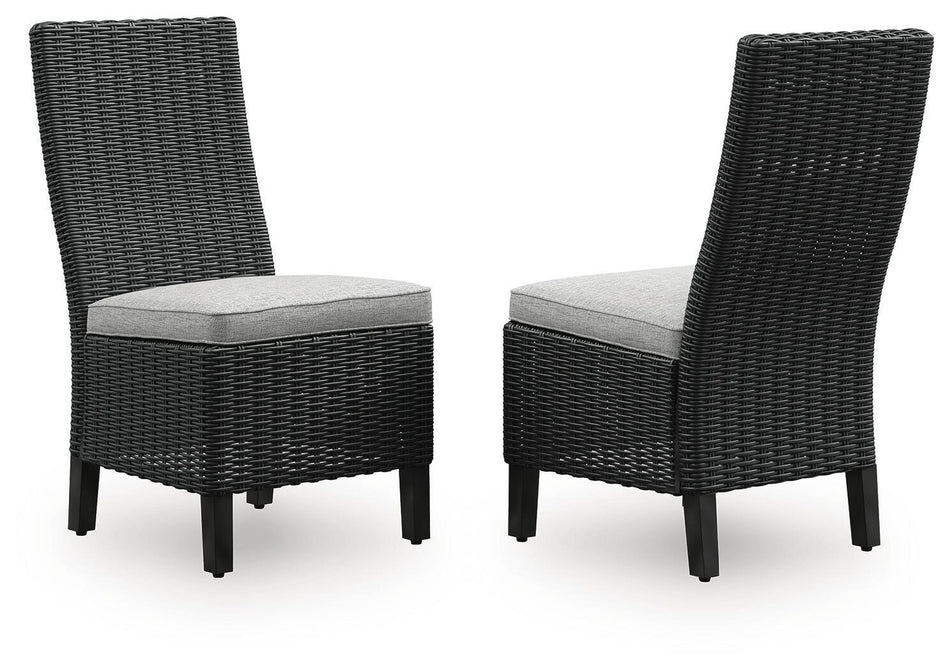 Beachcroft - Side Chair With Cushion (Set of 2) - Black / Light Gray