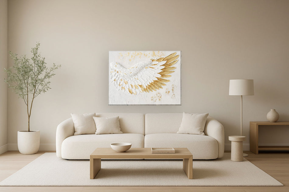 Radiant Feathered Uplift - 35" x 47" Framed Wall Art