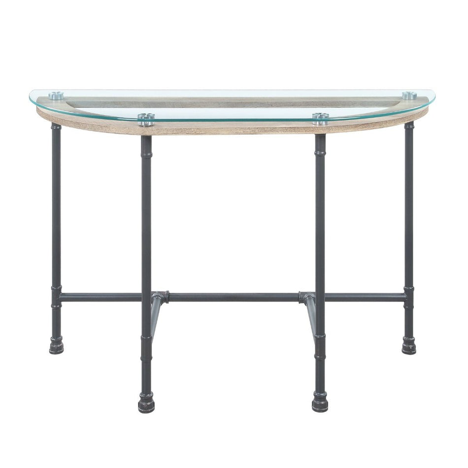 Brantley - Sofa Table - Clear Glass & Sandy Gray