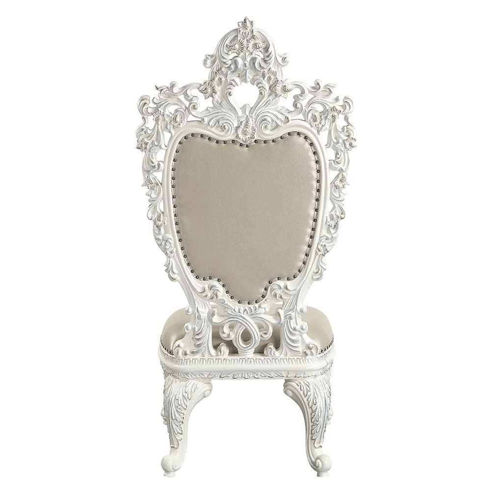 Vanaheim - Silla auxiliar (juego de 2) - Acabado en PU beige y blanco antiguo