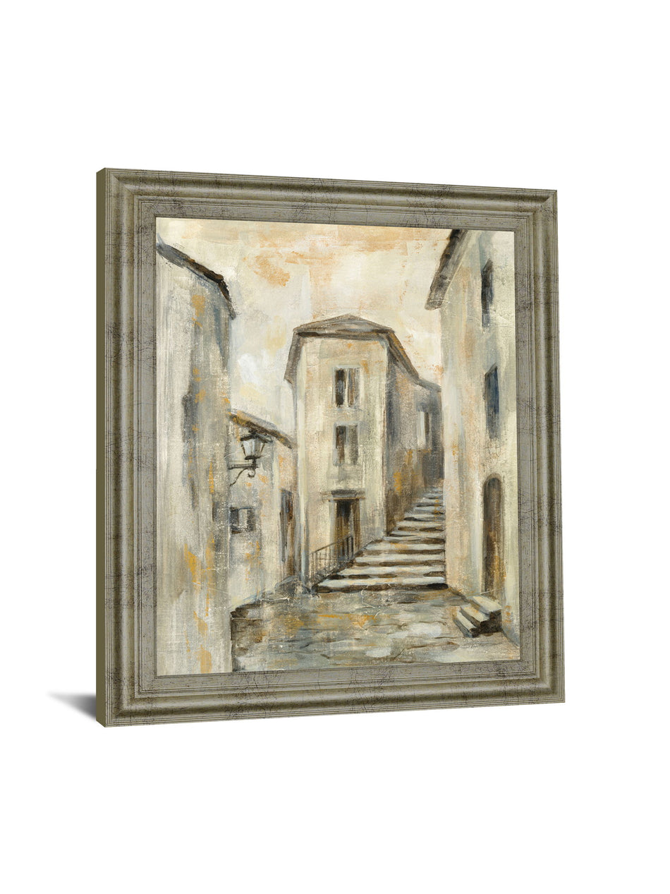 Golden Alleyway - 28" x 34" Framed Wall Art - Beige