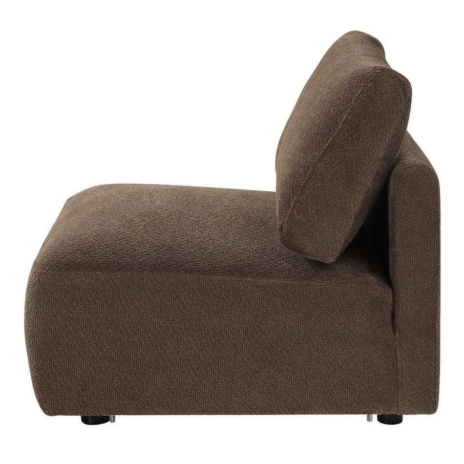 Theodore - Modular Armless Chair - Brown Chenille