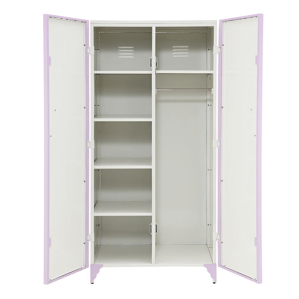 Priya II - Wardrobe - White & Light Synthetic Leather Rple