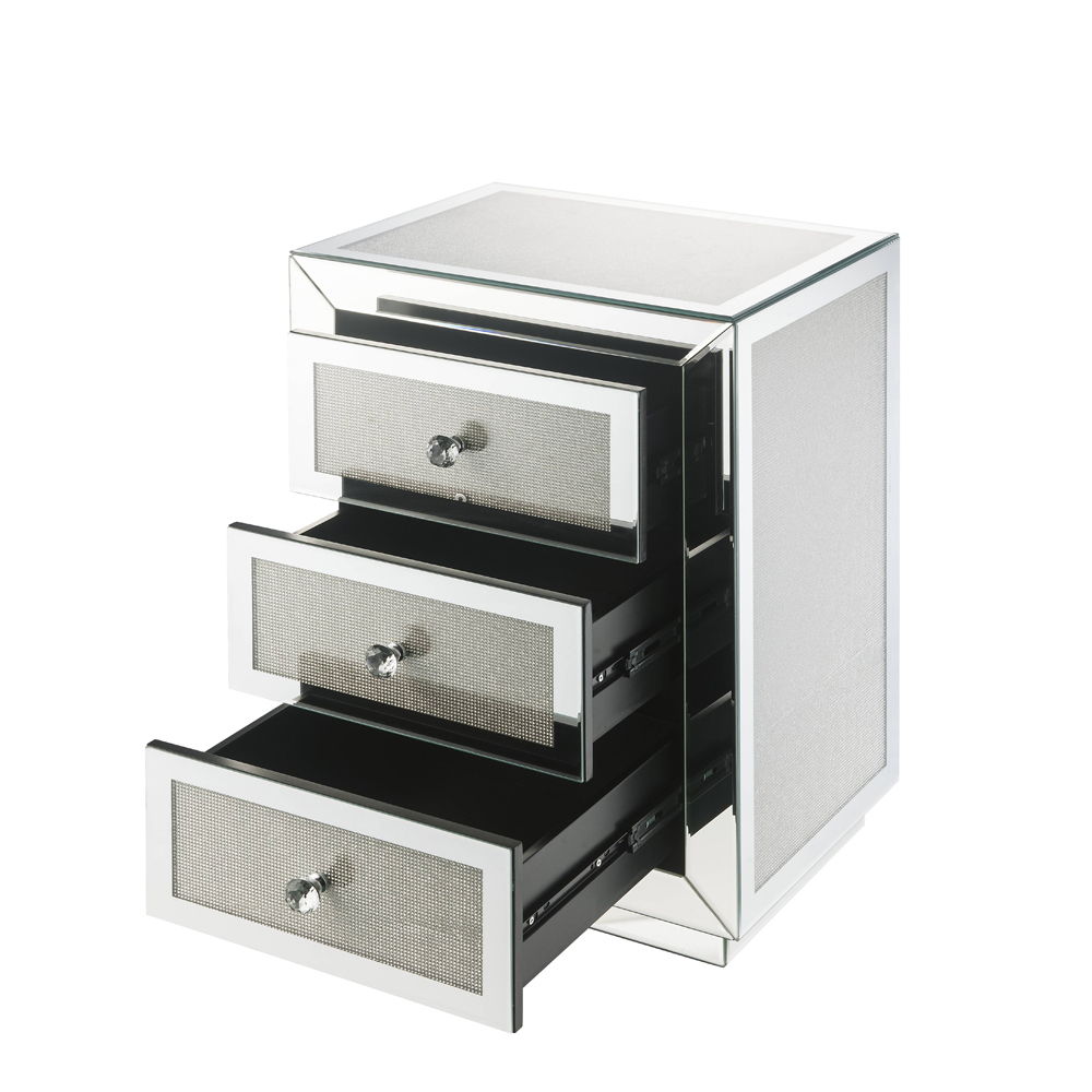 Lavina - Mesa auxiliar - Espejo y diamantes falsos - 26"