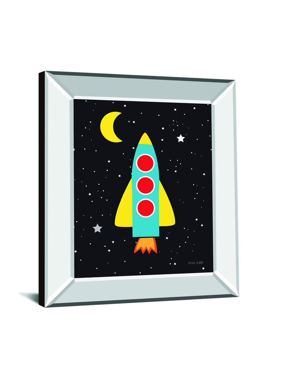 Blast Off By Ann Kelle - Mirror Framed Print Wall Art - Black