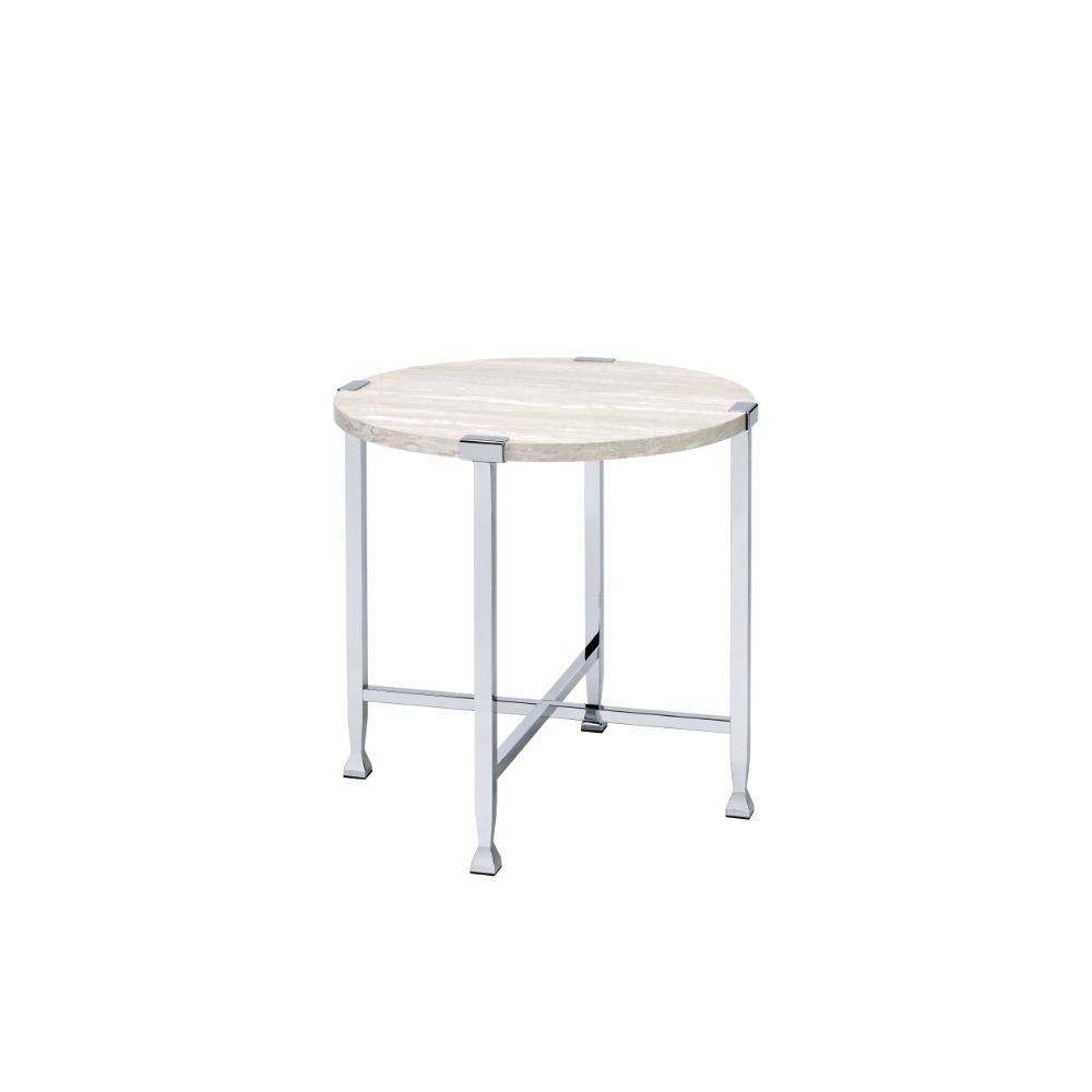 Brecon - Mesa auxiliar - Roble blanco y cromo