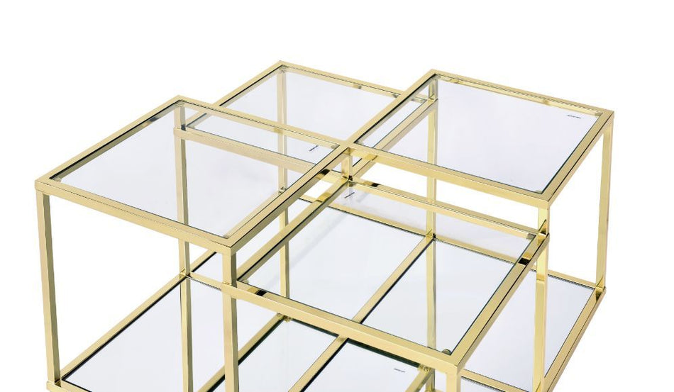Uchenna - Coffee Table - Clear Glass & Gold