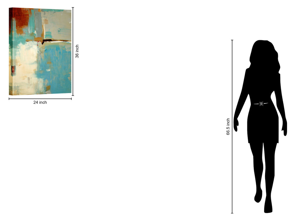 Mixed Media Canvas Abstract - Blue