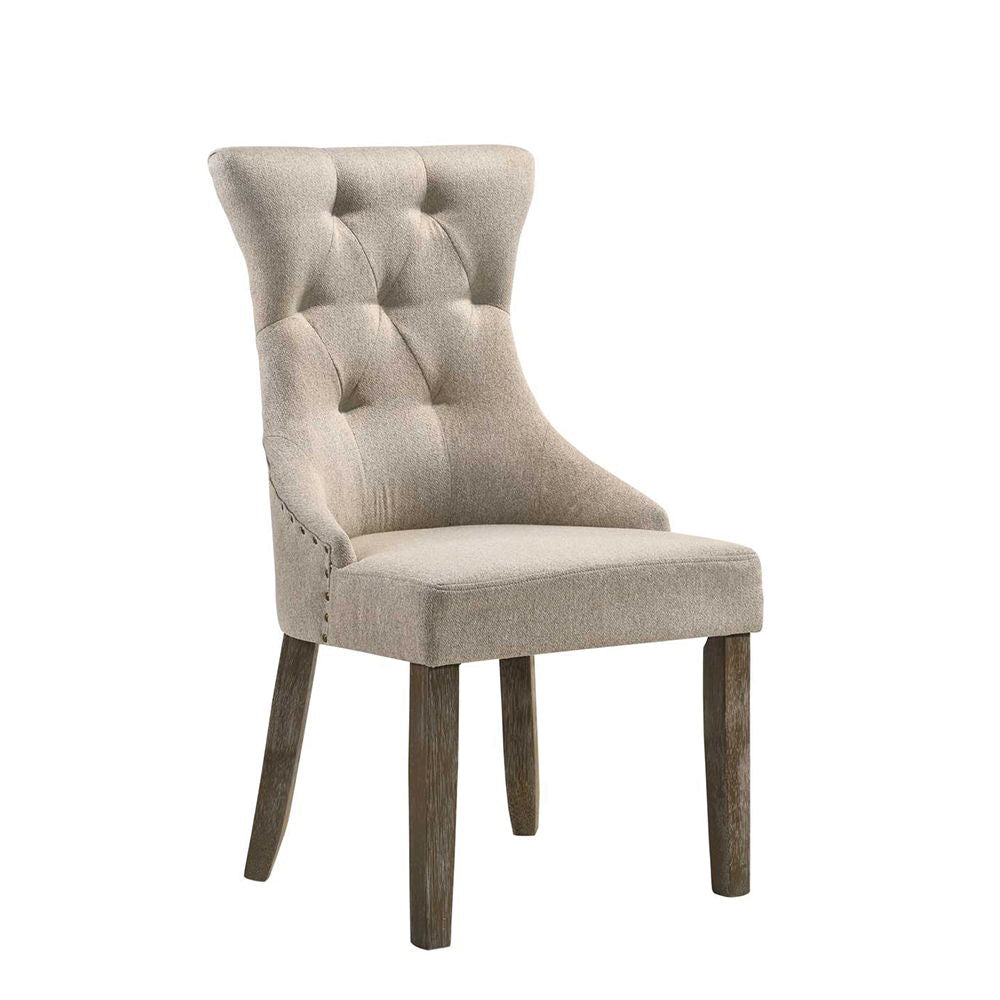 Silla de comedor Gabrian (juego de 2) - Tela y gris reciclado