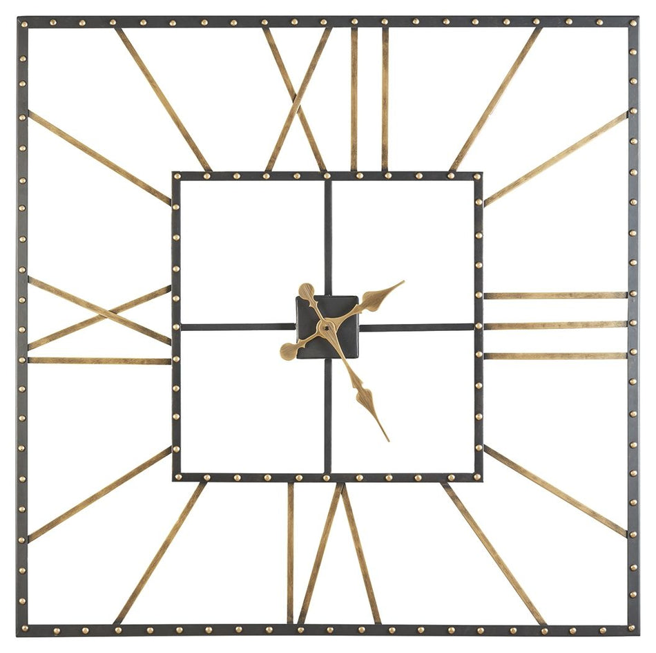 Thames - Wall Clock - Black / Gold Finish