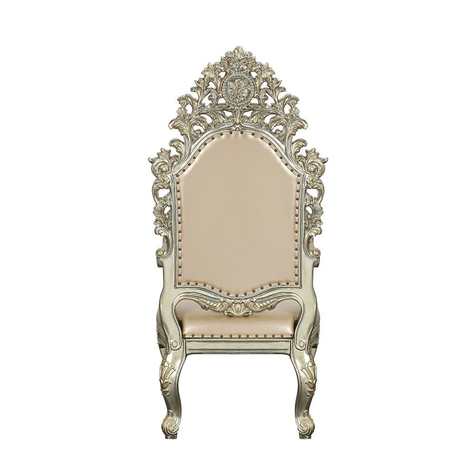Sorina - Arm Chair (Set of 2) - Synthetic Leather & Antique Gold