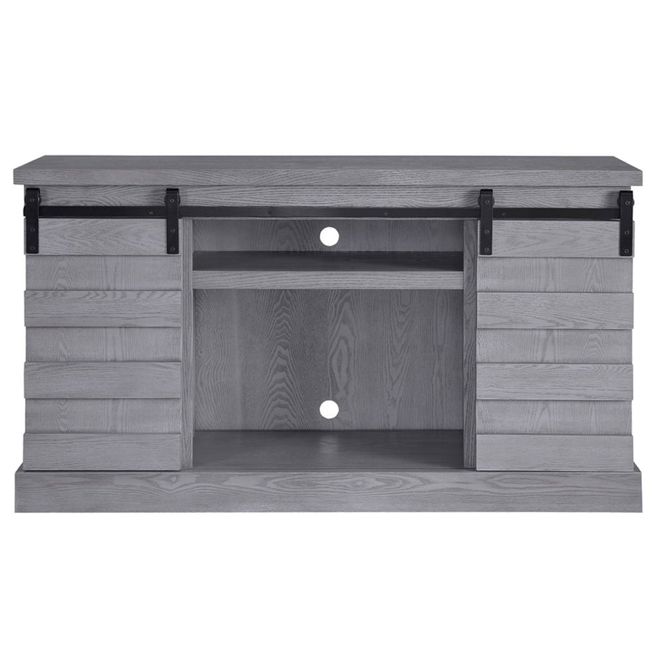 Amrita - TV Stand With Fireplace - Gray Oak