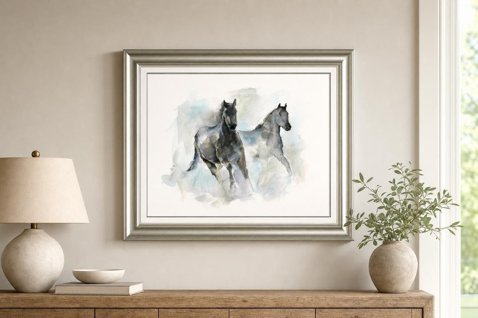 22x26 Run Free I By Ethan Harper - Dark Gray