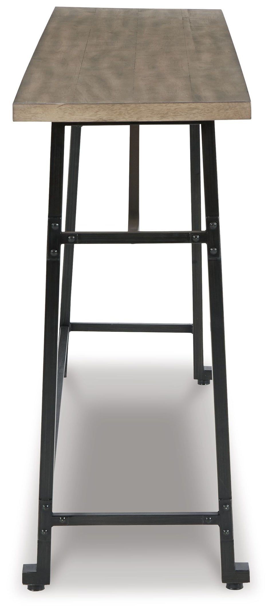 Mesa de mostrador larga Lesterton - Marrón claro / Negro