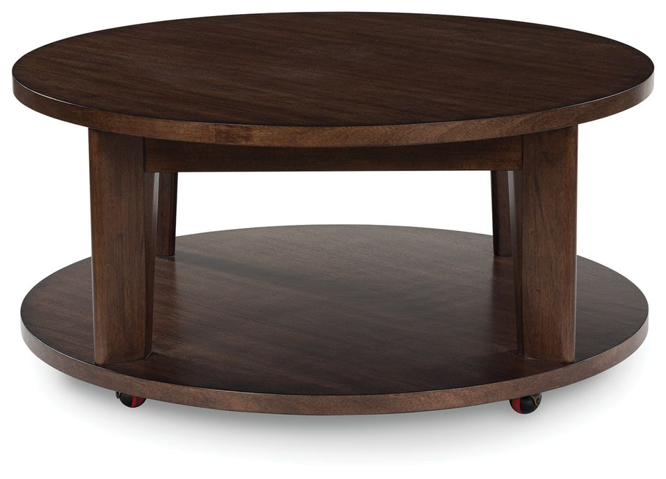 Mesa de cóctel redonda Korestone 2 en marrón oscuro