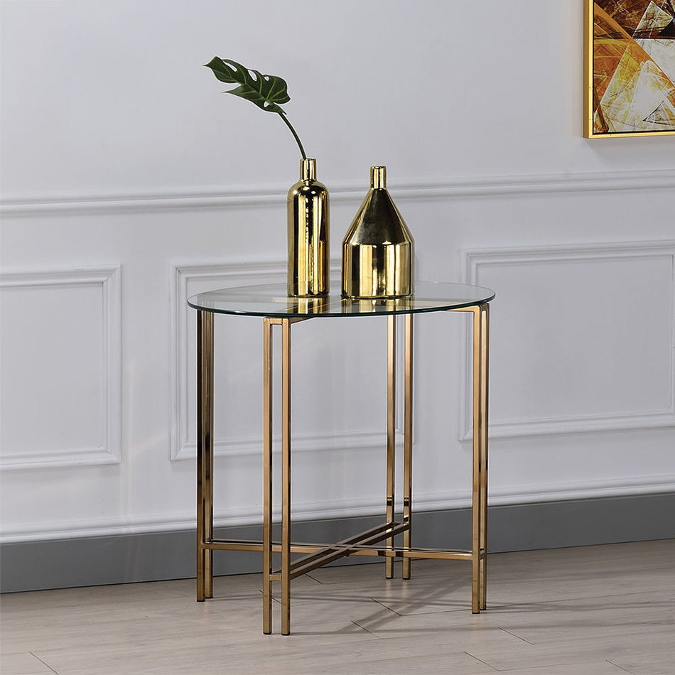 Veises - End Table - Champagne