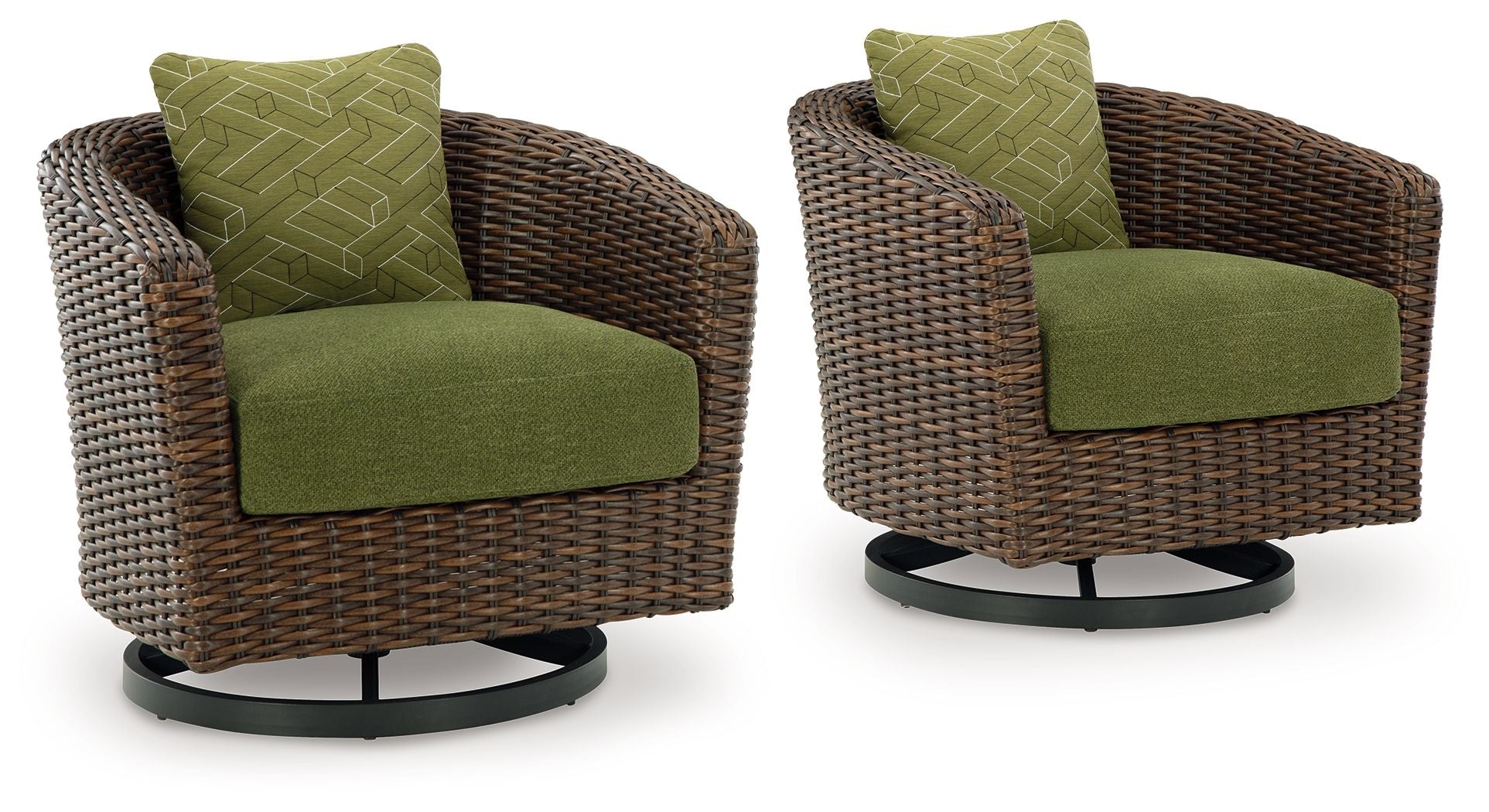 Horizon Hall - Marrón / Verde - Sillón giratorio con cojín