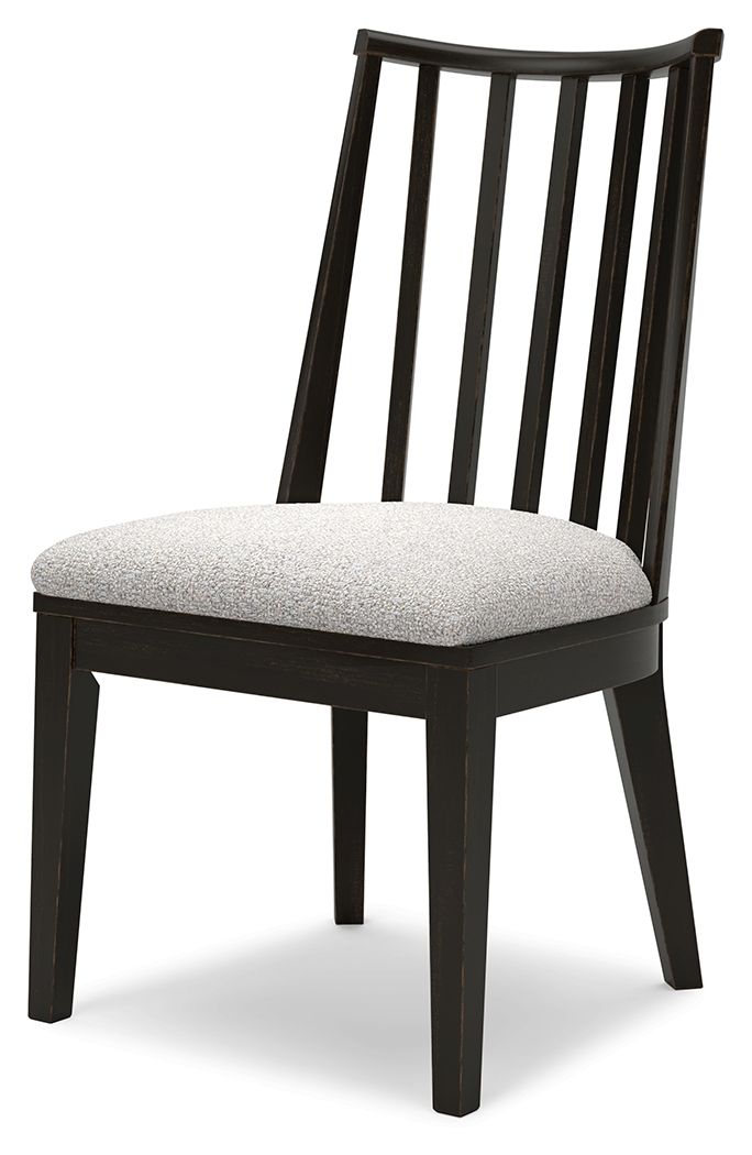 Galliden - Silla de comedor tapizada negra (juego de 2)