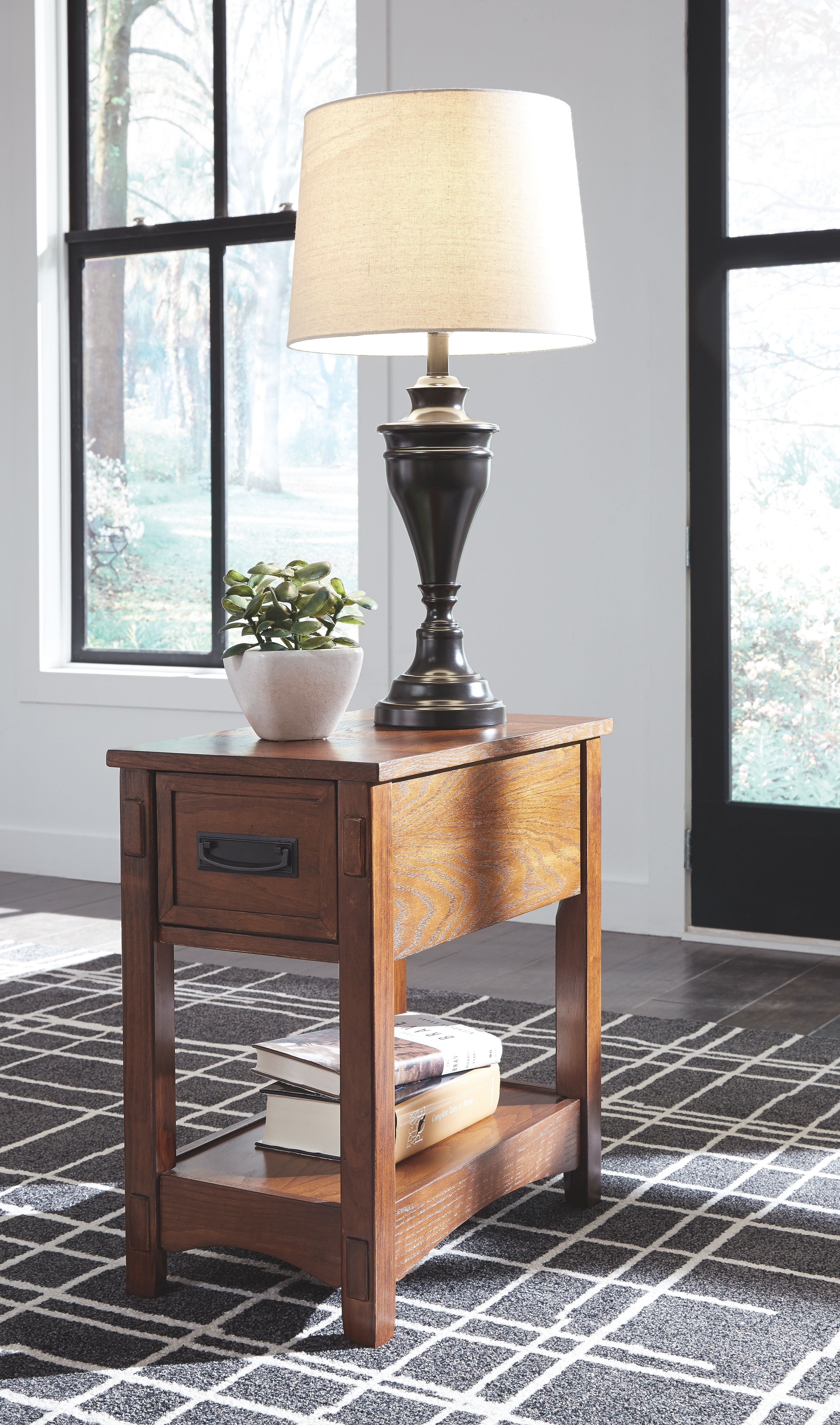 Breegin - Marrón - Mesa auxiliar con silla - 1 cajón