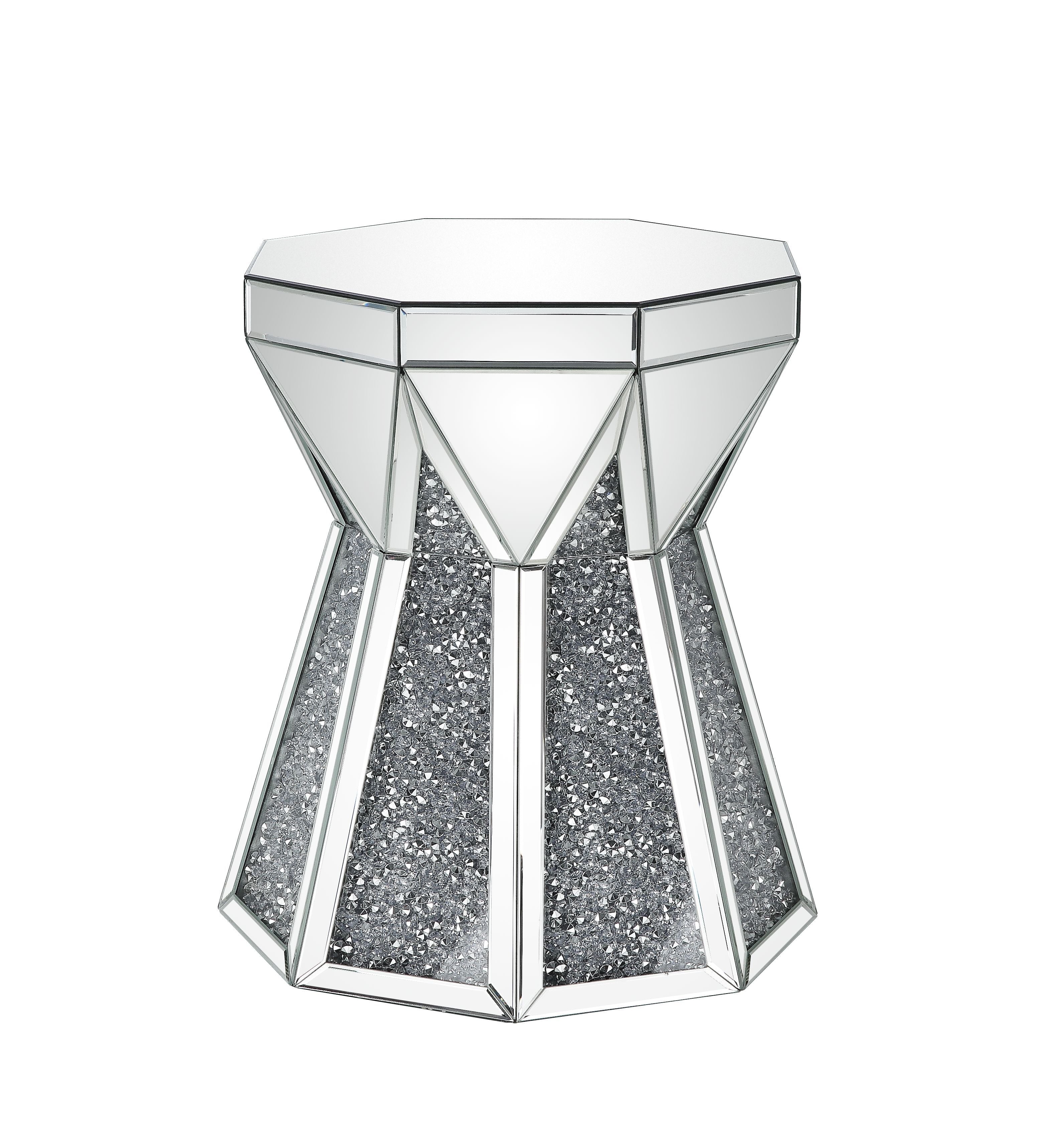 Noralie - Mesa auxiliar - Plata perlada - Madera