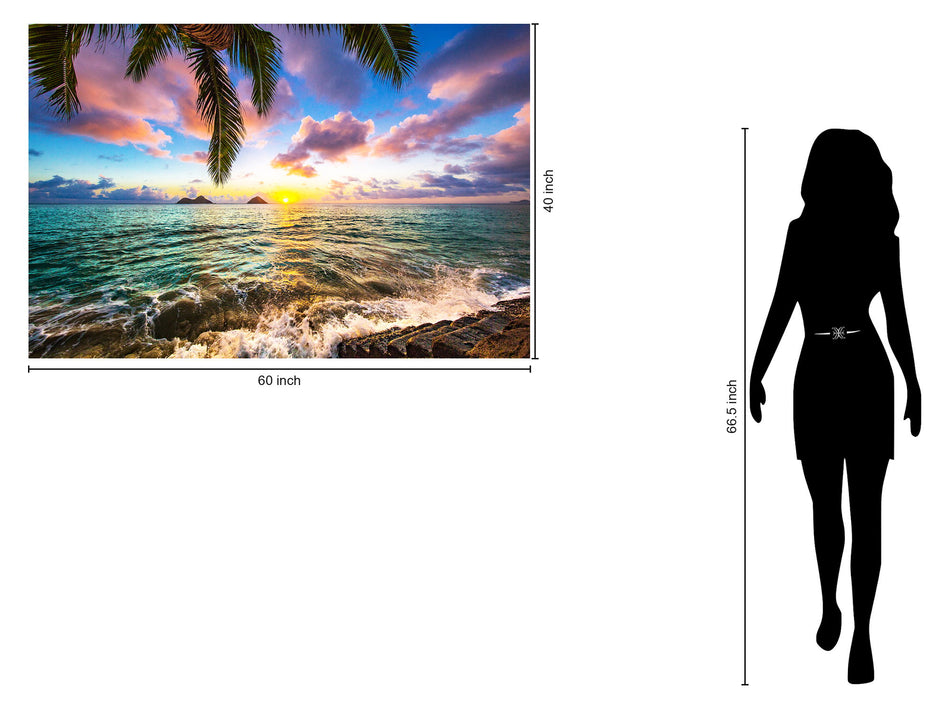 Tempered Glass With Foil - Coastal Sunset - Blue