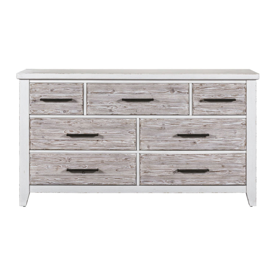 Backroads - 7 Drawer Dresser - Weathered White