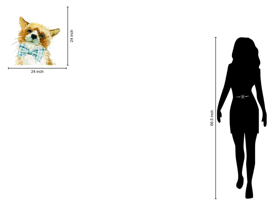 Gallery Wrapped Giclee On Canvas Funny Pet With Bow - Light Brown