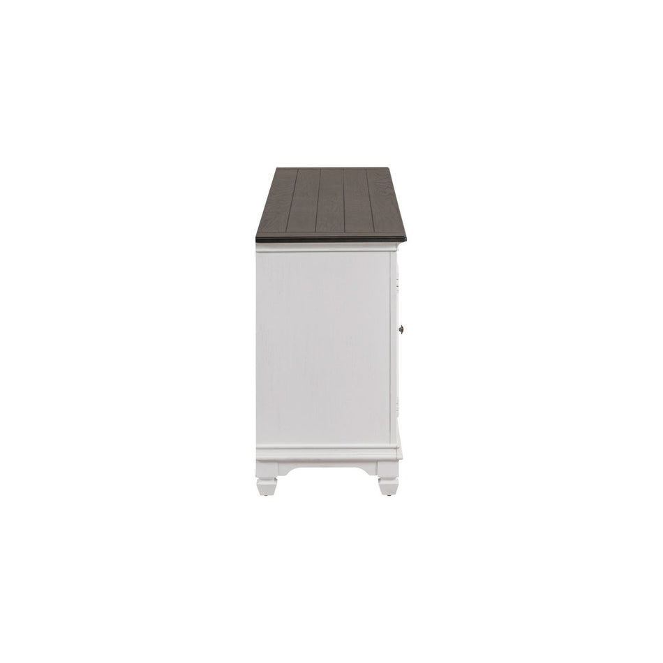 Fireplace TV Consoles - 417 80" Console With Fire FTS - White
