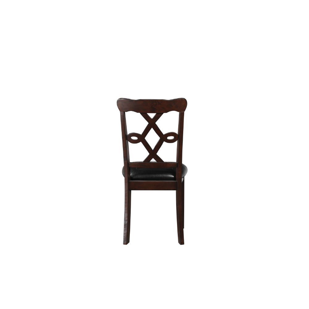 Ingeborg - 5 Piece Dining Set - Black Synthetic Leather & Espresso