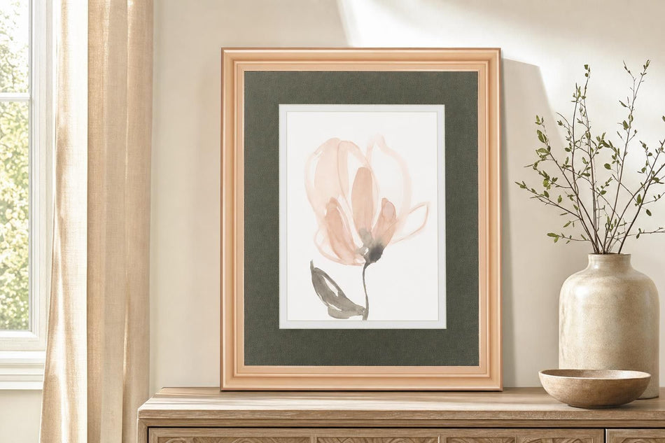 34x40 Blush Petals II By Jennifer Goldberger - Beige