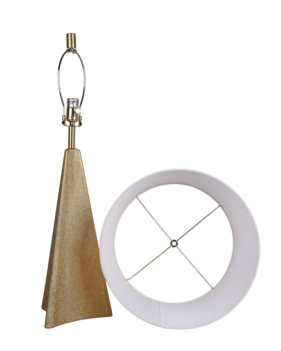 "Golden Apex" Ceramic Table Lamp (Set of 2) - Electroplated Gold
