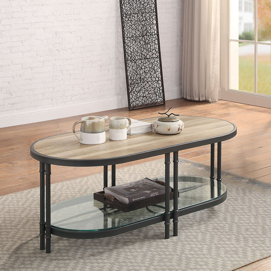 Brantley - Coffee Table - Oak & Sandy Black