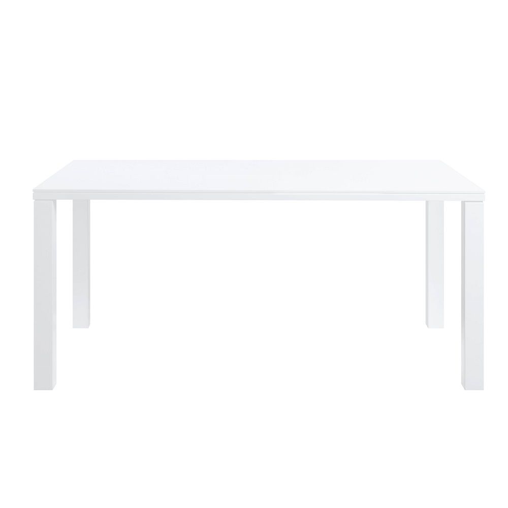Mesa de comedor Pagan con acabado blanco de alto brillo