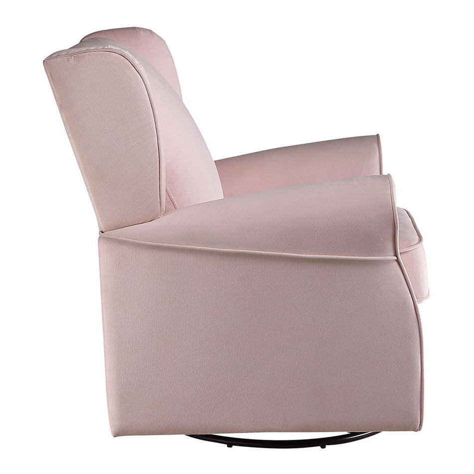 Tamaki - Swivel Chair With Glider - Pink Fabric