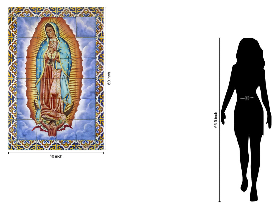 Tempered Glass With Foil - Virgin Mary - Blue