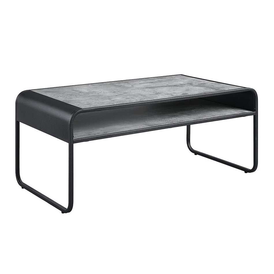 Raziela - Coffee Table - Concrete Gray & Black