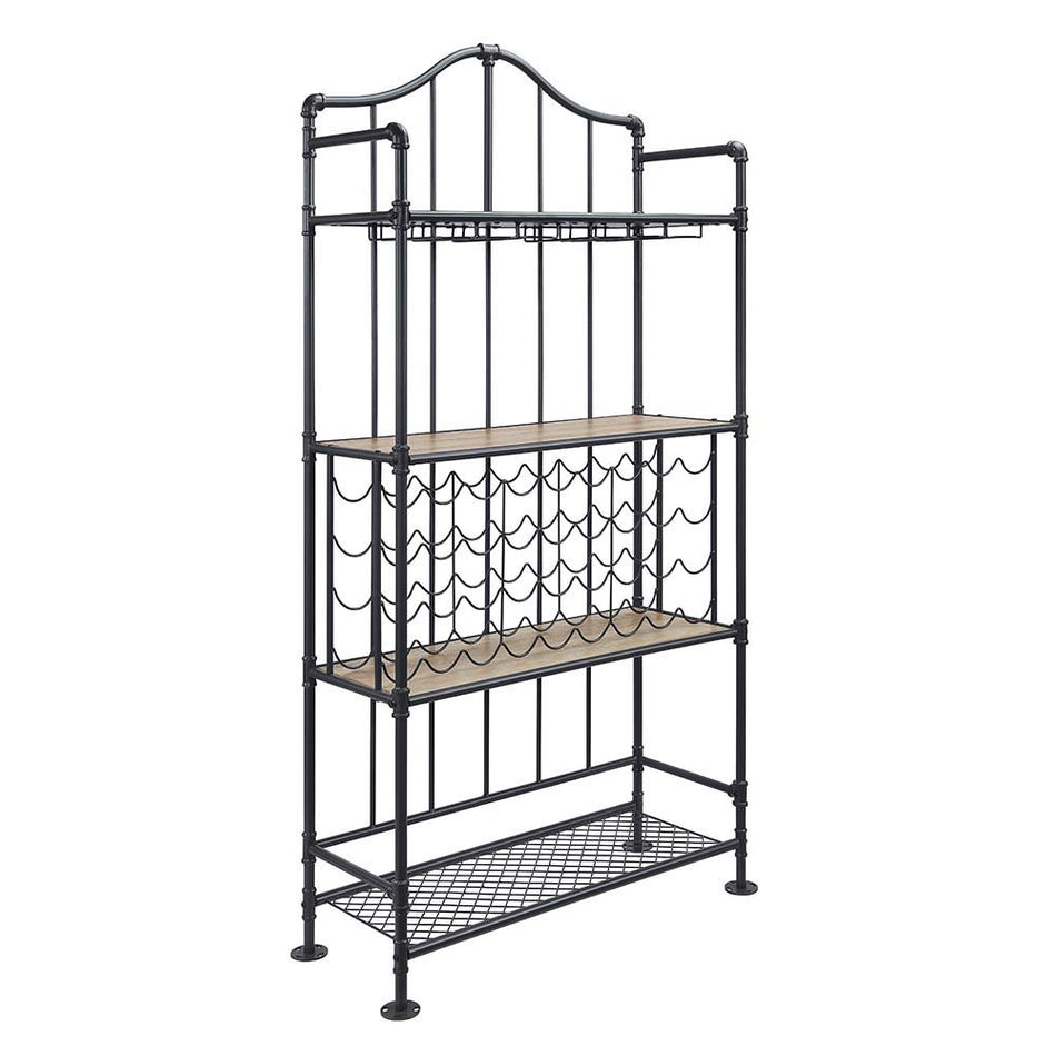 Edina - Wine Rack - Oak & Sandy Black