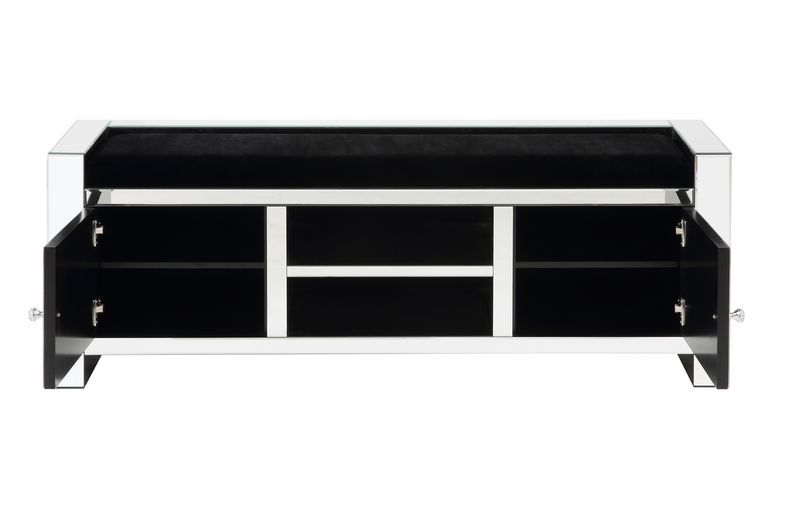 Noralie - Banco - Espejo y diamantes falsos - Madera - 22"