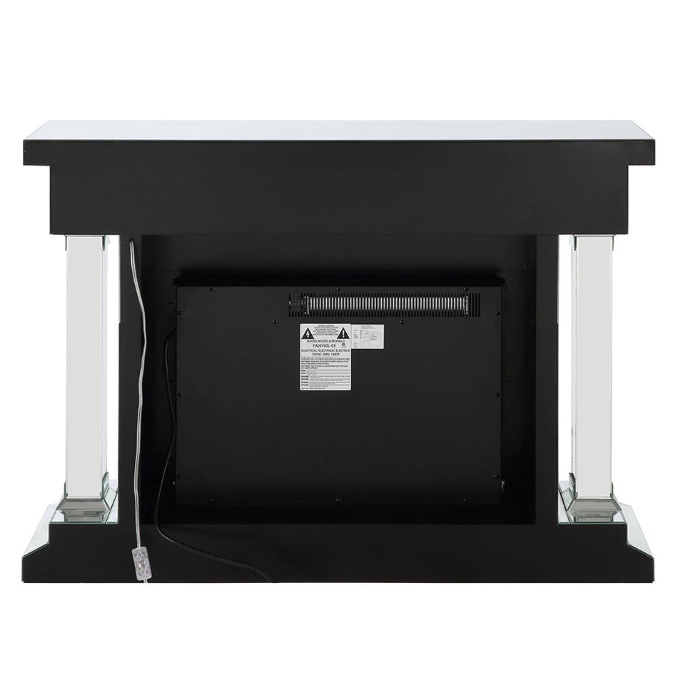 Noralie - 36"H Fireplace With Bluetooth - Mirrored & Faux Diamonds