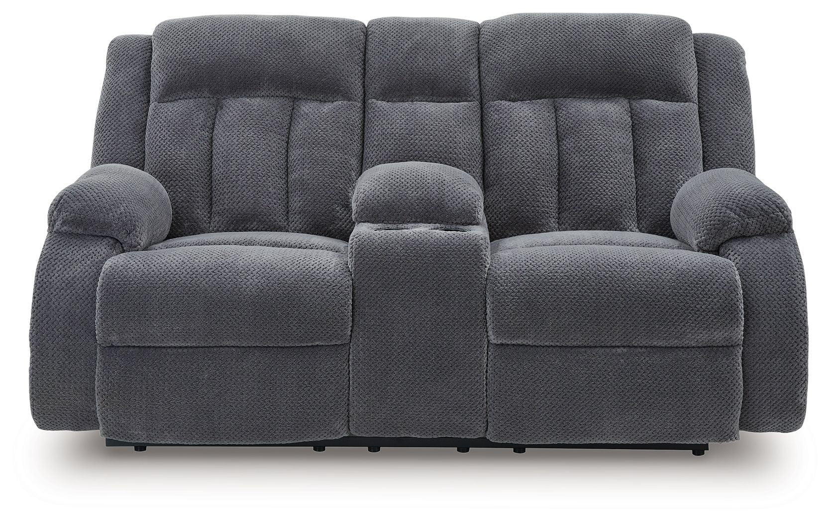 Observation - Steel - Double Reclining Power Loveseat With Console