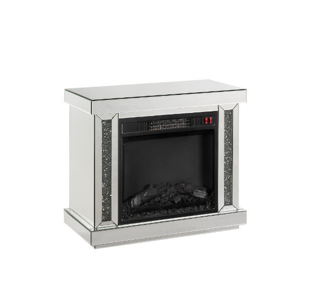 Noralie - Chimenea - Led, Espejo y Diamantes Falsos