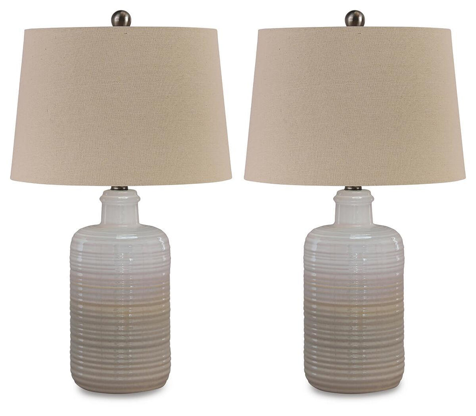 Marnina - Ceramic Table Lamp (Set of 2) - Taupe