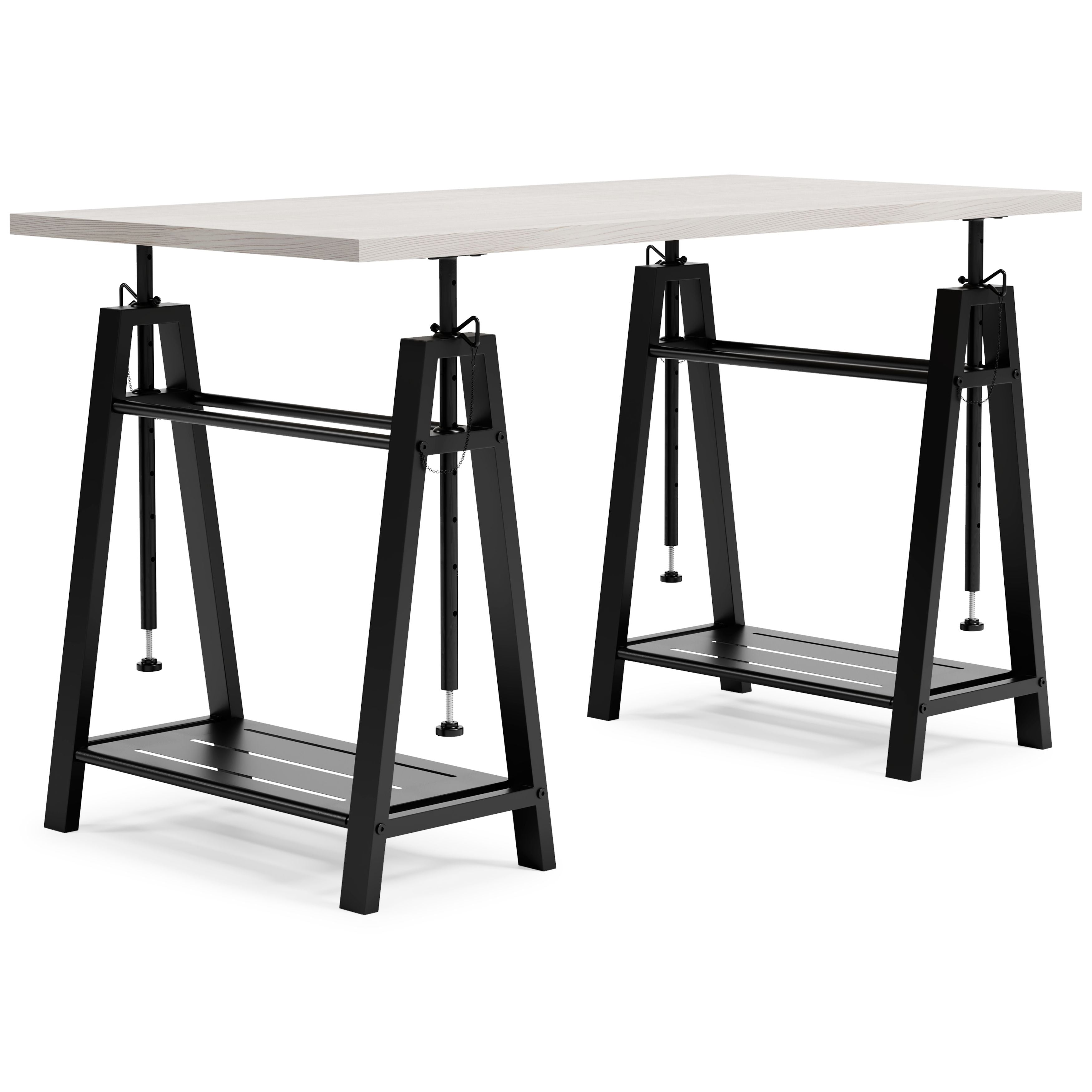 Bayflynn - Escritorio de altura ajustable, blanco y negro
